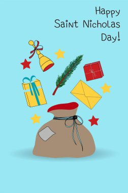 Hıristiyanlık. Aziz Nicholas gününün kartpostalı.