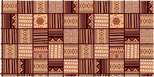 Padrão Tenda Étnica Trabalho Tinta Estilo Africano Pattern Seamless African — Vetor de Stock