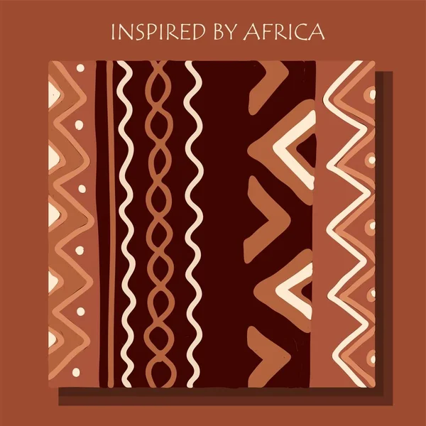 Afrykańskie Pochodzenie Ulotka Tradycyjnym Wzorem Plemiennym Grunge Projekt Koncepcyjny Ornament — Wektor stockowy