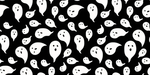 Halloween naadloos patroon. De geest is schattig. Vectorillustratie. — Stockvector