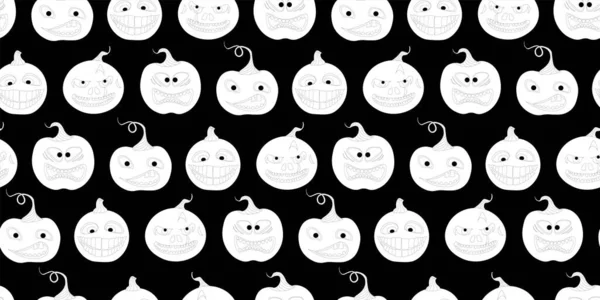 Padrão sem costura Halloween. abóbora é assustador e bonito. Ilustração vetorial. —  Vetores de Stock