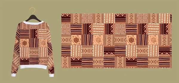 Divatos Stílusos Nyomtatás Szövetekhez Textilekhez Zökkenőmentes Minta Afrikai Stílusban Egy — Stock Vector