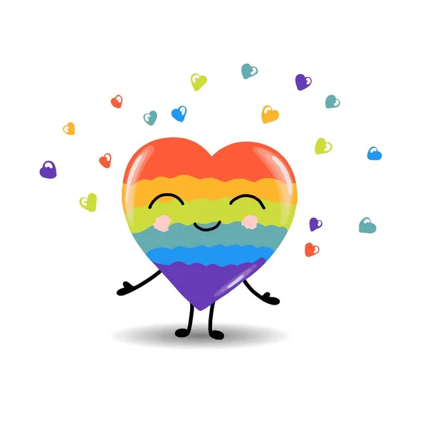 Gay Pride Lgbt Konzept Cartoon Vektor Bunte Illustration Valentinstag Regenbogenherz — Stockvektor