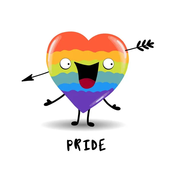 Gay Pride Hbt Konceptet Tecknad Vektor Färgglada Illustration Alla Hjärtans — Stock vektor