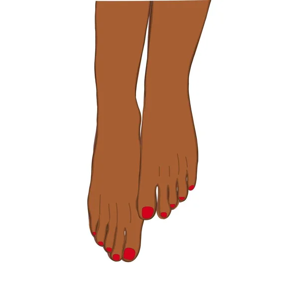 Красива Чорними Жіночими Ногами Ізольована Якому Білому Тлі Концепція Гігієни — стоковий вектор