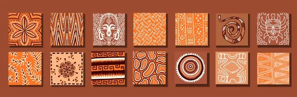 Set Ubin Dalam Gaya Trendi Warna Yang Indah Simbol Dekoratif - Stok Vektor
