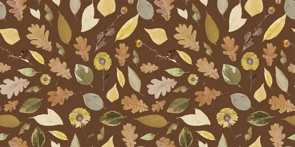 Realistische Herbstblätter Für Die Stoffgestaltung Textur Dekoration Vektorfarbe Vektorvorlagen Sammlung — Stockvektor