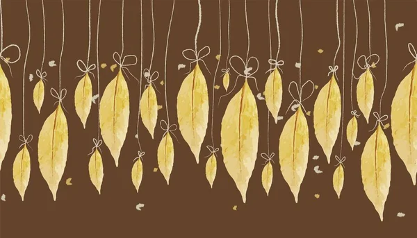 Жовте Осіннє Листя Безшовний Дизайн Трендовий Шаблон Дизайну Декору Осінній — стоковий вектор