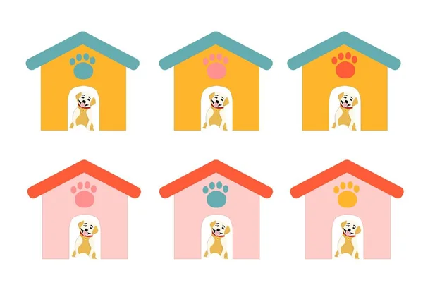 Nära Booth Dog House Cute Booths — Stock vektor