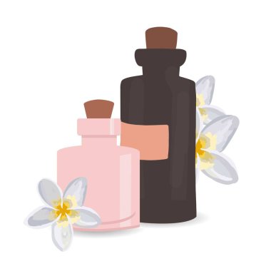 Kozmetik ürünlerin bileşimi. Kozmetik. Vektör illüstrasyonu.