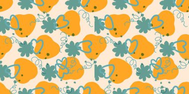 Kalpli kusursuz desen. Sevgililer Günü için arka plan. Romantik, pürüzsüz bir düzen. Aşık olmak ve romantizm. Parlak renkler. Pozitif ruh hali.