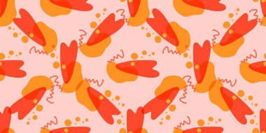 Kalpli kusursuz desen. Sevgililer Günü için arka plan. Romantik, pürüzsüz bir düzen. Aşık olmak ve romantizm. Parlak renkler. Pozitif ruh hali.