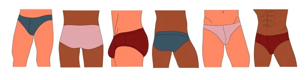 Pánské Spodní Prádlo Kalhotky Jsou Různé Modely Vektorové Ilustrace Izolované — Stockový vektor