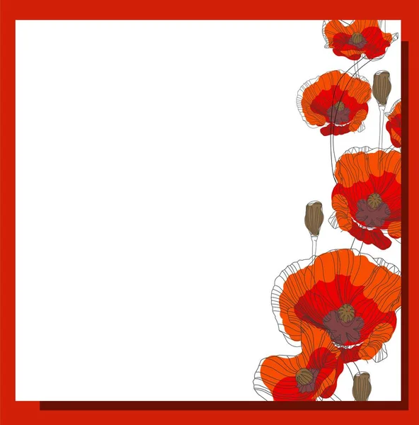 Мая Знамя Дню Победы Символический Красный Мак Белом Фоне Векторная — стоковый вектор