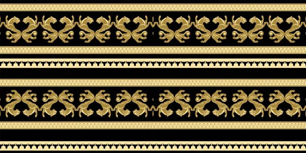 Scythian Ethnics Scythian Ornament Seamless Zoological Style Historical Seamless Pattern — Stock Vector