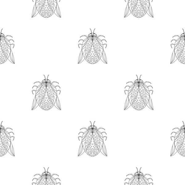 Modèle Été Avec Des Insectes Des Papillons Avec Design Textile — Image vectorielle