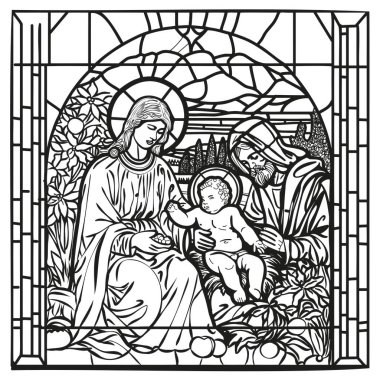 Siyah ve beyaz çizgili sanat tasviri, klasik Hıristiyan ikonografisinden esinlenilmiş kutsal bir İncil sahnesini tasvir eder. Kompozisyon, İsa 'nın geleneksel olarak Mary Magdalene ile ilişkili olan diz çökmüş bir kadını nazikçe kutsadığını ya da teselli ettiğini gösteriyor.