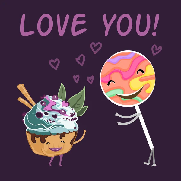 "Seni seviyorum" kartı — Stok Vektör