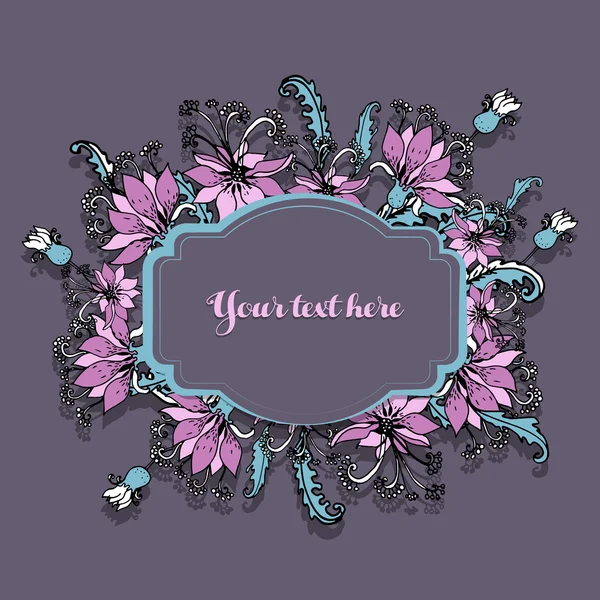 Frame with flowers — Stock Vector