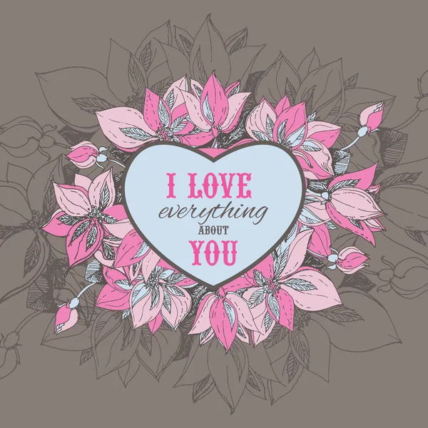 "I love everything about you" poster — Stock Vector