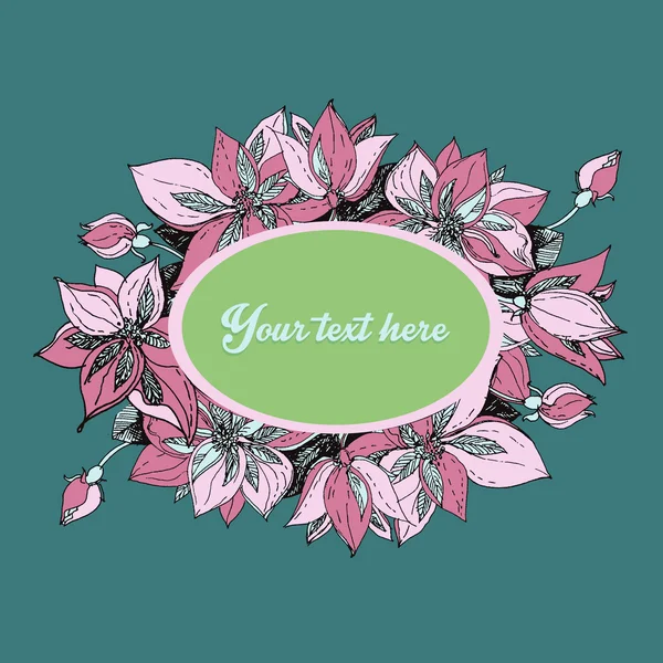 Flower frame with place for your text — Stock Vector