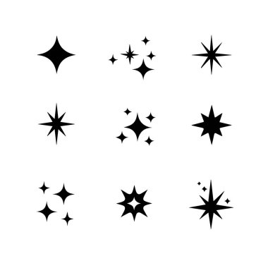 Orijinal yıldız parıltılı şekiller kümesi