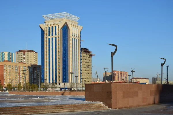Widok Zimowy Astanie Stolica Kazachstanu Gospodarz Expo 2017 — Zdjęcie stockowe