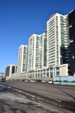 Astana 'da kış manzarası, Kazakistan 'ın başkenti, Expo 2017 ev sahibi