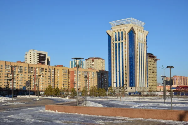 Zimní Pohled Astana Hlavní Město Kazachstánu Hostitel Expo 2017 — Stock fotografie