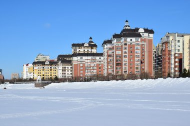 Astana 'da kış manzarası, Kazakistan 'ın başkenti, Expo 2017 ev sahibi