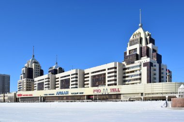 Astana 'da kış manzarası, Kazakistan 'ın başkenti, Expo 2017 ev sahibi