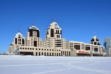 Astana 'da kış manzarası, Kazakistan 'ın başkenti, Expo 2017 ev sahibi