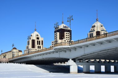 Astana 'da kış manzarası, Kazakistan 'ın başkenti, Expo 2017 ev sahibi