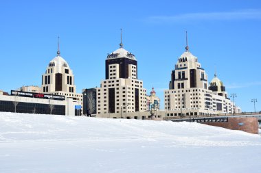 Astana, Kazakistan'ın kış sokak görünümü