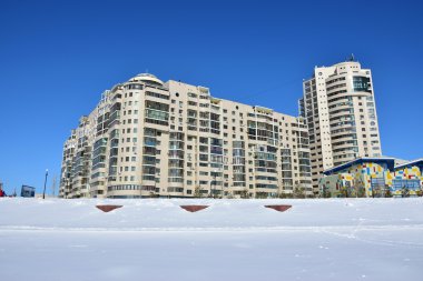 Astana, Kazakistan'ın kış sokak görünümü