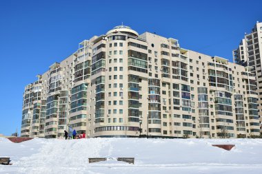 Astana, Kazakistan'ın kış sokak görünümü