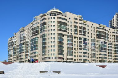Astana, Kazakistan'ın kış sokak görünümü