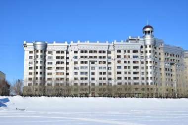 Astana, Kazakistan'ın kış sokak görünümü