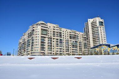 Astana, Kazakistan'ın kış sokak görünümü