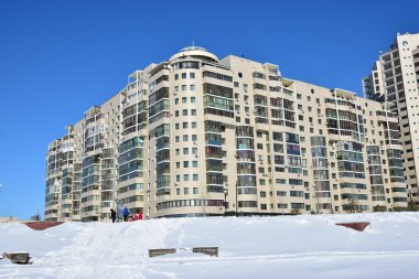 Astana, Kazakistan'ın kış sokak görünümü