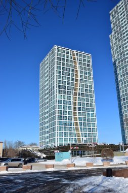 Astana 'da kış manzarası, Kazakistan 'ın başkenti, Expo 2017 ev sahibi