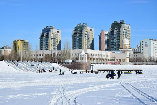 在哈萨克斯坦阿斯塔纳冬季街景 — 图库照片
