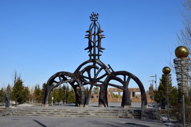 Astana 'da orijinal tasarım Anıtı, Kazakistan 'ın başkenti, Expo 2017 ev sahibi