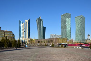 Astana 'da modern binalar, Kazakistan 'ın başkenti, Expo 2017 ev sahibi