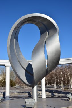 Astana, Kazakistan başkenti sokak heykel