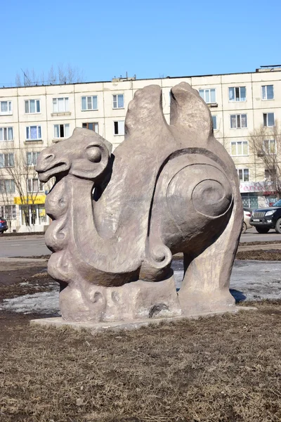 Scultura di strada ad Astana, capitale del Kazakistan — Foto Stock