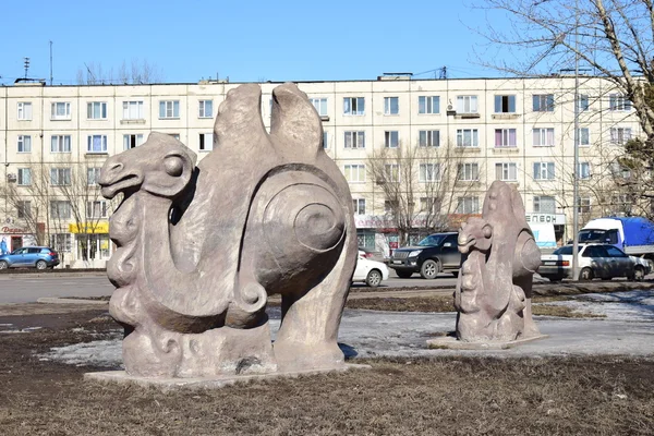 Gatan skulptur i Astana, Kazakstans huvudstad — Stockfoto