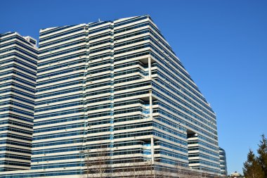 Astana, Kazakshtan, çekici binaları ile sokak görünümü