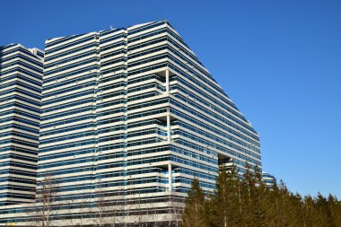 Astana, Kazakshtan, çekici binaları ile sokak görünümü