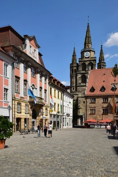 Vista ad Ansbach, vicino a Norimberga, Germania, con edifici storici — Foto Stock